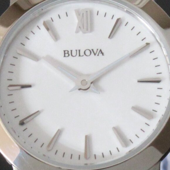 Bulova Ladies Dress Watch Two Hander Silver Dial Black Leather Strap 24mm - Picture 13 of 13